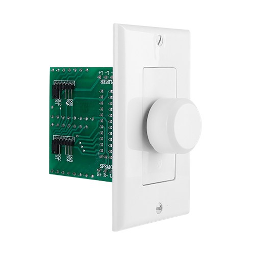 100W Flush In-Wall Speaker Volume Control Decorative Plate with Rotary Knob Style Adjustment