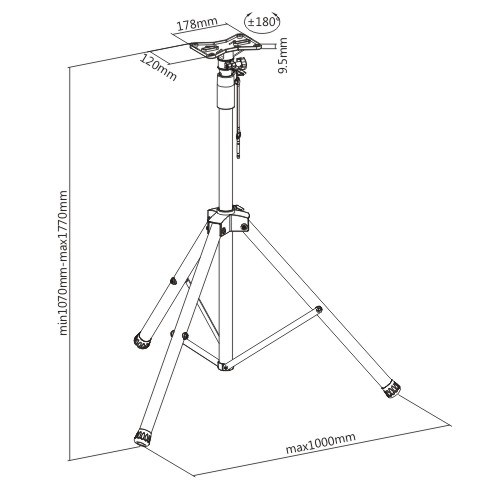 Heavy-Duty PA Speaker Tripod Stand