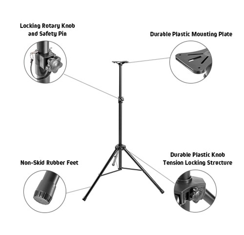 Classic PA Speaker Tripod Stand with Plastic Base