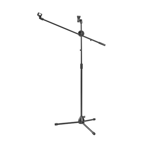 Economical 360° Rotatable Boom Microphone Tripod Stand with 2 Mic Clip Holders