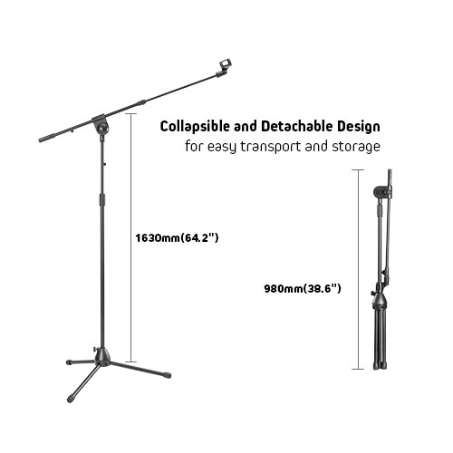 Telescopic Boom Microphone Tripod Stand