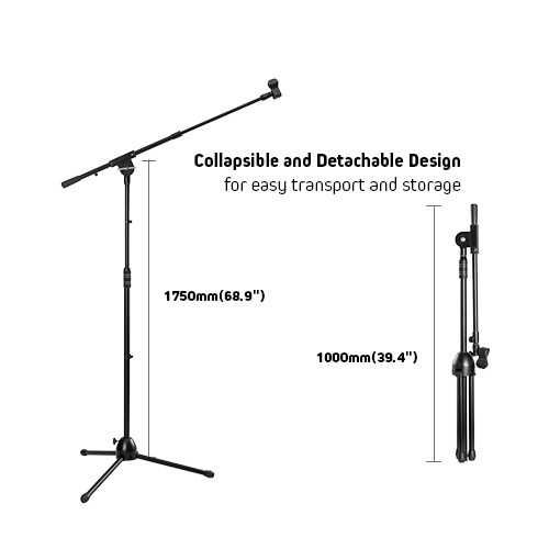Premium Heavy-Duty Telescopic Boom Microphone Tripod Stand
