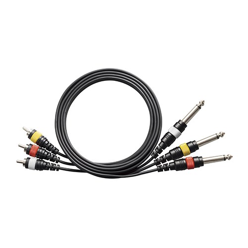 Three RCA Male to Three 6.3mm (1/4