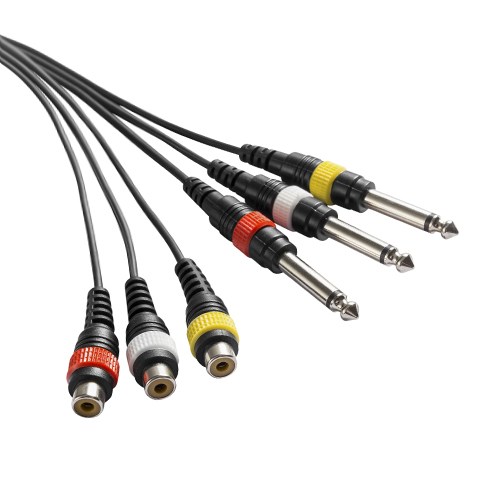 Three RCA Female to Three 6.3mm (1/4