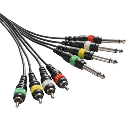 Four RCA Male to Four 6.3mm (1/4