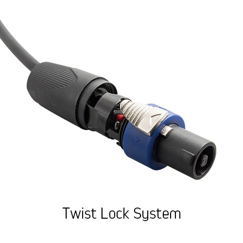 15AWG Professional Male Speakon to Male Speakon Speaker Cable with Twist Lock (1M/3 Feet)