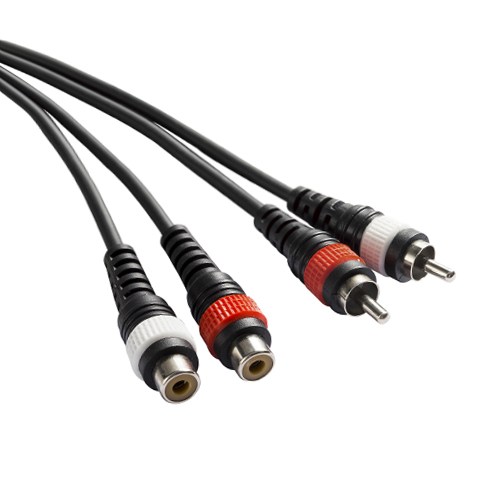 Dual RCA Male to Dual Female Audio Cable (1.5M/5 Feet) 