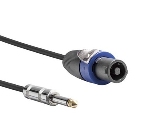 15AWG Male Speakon to 6.3mm (1/4" TS) Male Speaker Cable (1M/3 Feet)